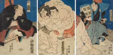 Sumokampf mit 2 Schiedsrichtern <br><span class="got-person">Utagawa Kunisada</span>